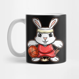 Kawaii Rabbit Or Bunny Playing Basketball On Easter Mug